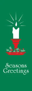 Seasons Greetings Candle Light Pole Banner
