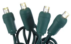 50-Light LED Warm White Bulb/Green Wire. 6" Centers. Case Pack Of 24 Sets