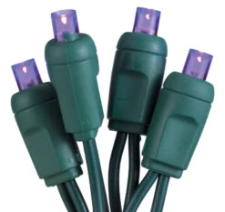 50-Light LED Purple Bulb/Green Wire. 6" Centers. Case Pack Of 24 Sets