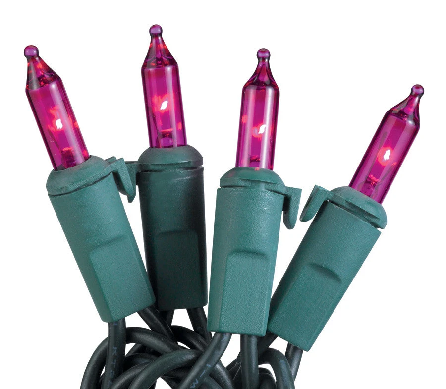 50-Light Pink Bulb/Green Wire. 5.5" Centers. Case Pack (24 Sets) 1 50-Light Pink Bulb/Green Wire. 5.5" Centers. Case Pack (24 Sets)