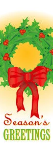 Holiday Wreath & Bow Light Pole Banner