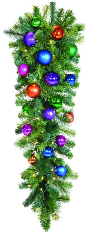 Decorated 4.5' Jewel Tone Column Drop 1 Decorated 4.5' Jewel Tone Column Drop