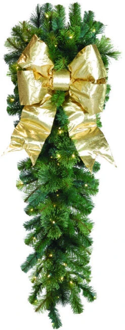 Natural 4.5' Column Drop With Gold Structural Bow