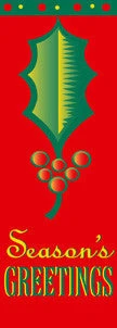 Season's Greetings Holly Leaf Light Pole Banner