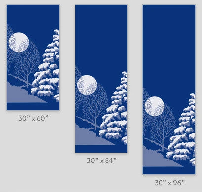 Winter Trees & Moon Light Pole Banner 2 Winter Trees & Moon Light Pole Banner - Image 2