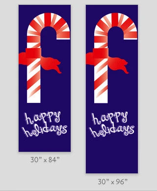 Candy Cane Happy Holidays Light Pole Banner 2 Candy Cane Happy Holidays Light Pole Banner - Image 2