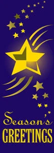 Season's Greetings Star Light Pole Banner (Purple)