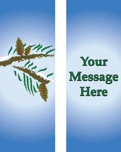 Commercial Christmas Supply 17 Pine Branches Light Pole Banner (Double Set)