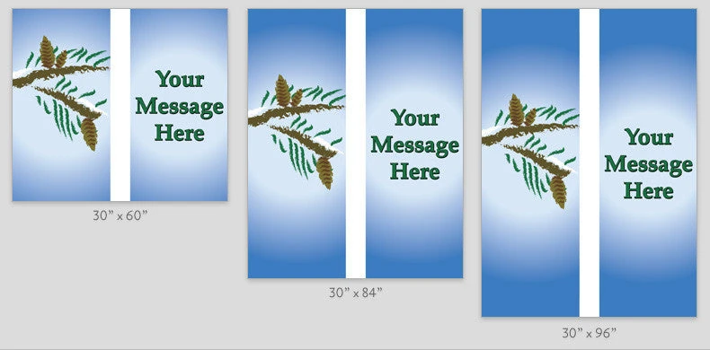 Pine Branches Light Pole Banner (Double Set) 2 Pine Branches Light Pole Banner (Double Set) - Image 2