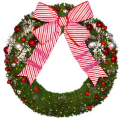 Candy Cane Decorated Commercial Wreath 5 Candy Cane Decorated Commercial Wreath -Commercial Christmas Supply 8 CANDY CANE
