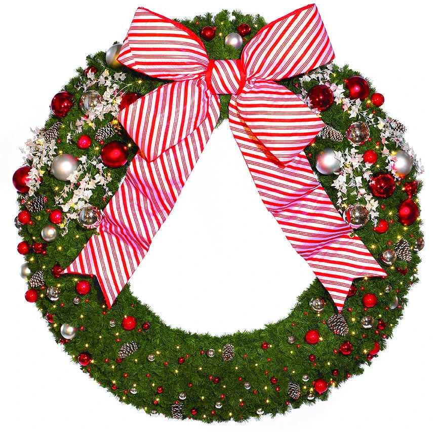 Candy Cane Decorated Commercial Wreath 3 Candy Cane Decorated Commercial Wreath - Image 3
