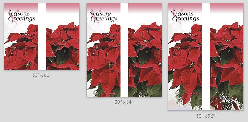 Potted Poinsettia Light Pole Banner (Double Set) 2 Potted Poinsettia Light Pole Banner (Double Set) - Image 2
