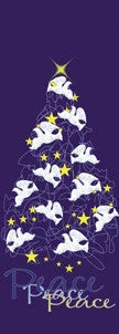 Peace Doves Holiday Tree Light Pole Banner