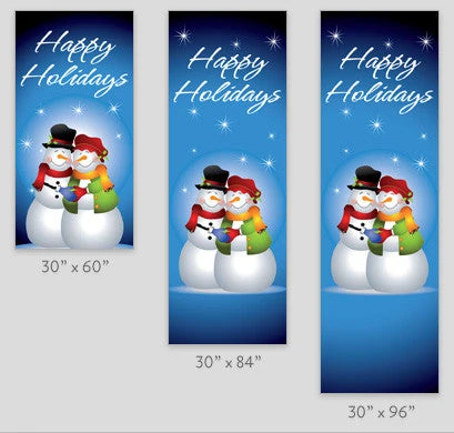 Happy Snow Couple Light Pole Banner 2 Happy Snow Couple Light Pole Banner - Image 2