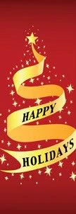 Happy Holidays Ribbon Tree Light Pole Banner