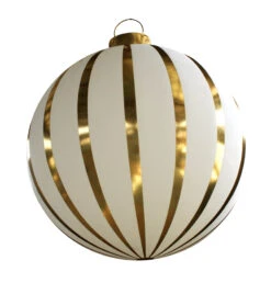 Giant Striped Round Inflatable Ornaments - 2 Sizes 11 Giant Striped Round Inflatable Ornaments - 2 Sizes -Commercial Christmas Supply AntwerpWhite Gold