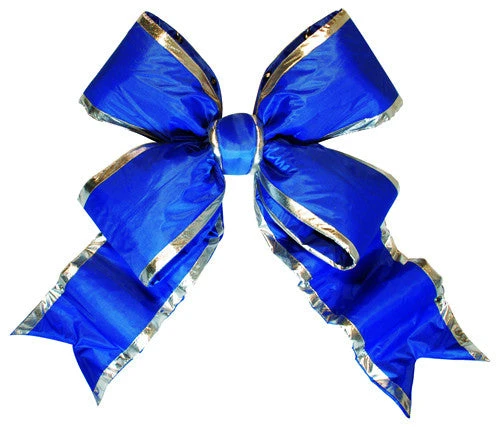 Blue Nylon Bow With Silver Trim 1 Blue Nylon Bow With Silver Trim