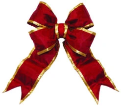 Burgundy Nylon Bow With Gold Trim