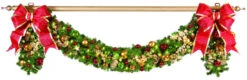 Candy Cane Prelit Decorated Garland - 10' Length X 14" Diameter 10 Candy Cane Prelit Decorated Garland - 10' Length X 14" Diameter -Commercial Christmas Supply Classic Garland Swag 1
