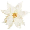 8" Cream Poinsettia Pick (Set Of 6)