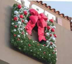 Square Framed Commercial Wreath 7 Square Framed Commercial Wreath -Commercial Christmas Supply DecoratedSquareWreath