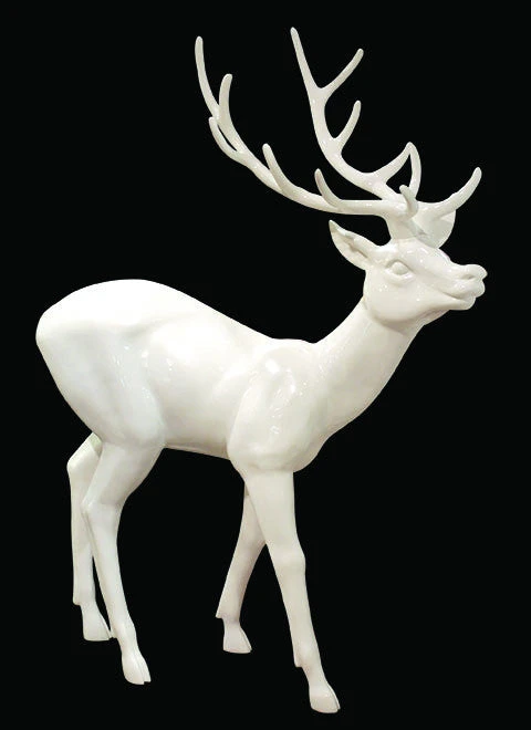 Elegant Sculptured Reindeer - Gold Or White 2 Elegant Sculptured Reindeer - Gold Or White - Image 2