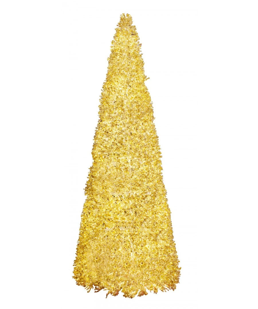 Illuminated Golden Tinsel Christmas Tree 3 Illuminated Golden Tinsel Christmas Tree - Image 3