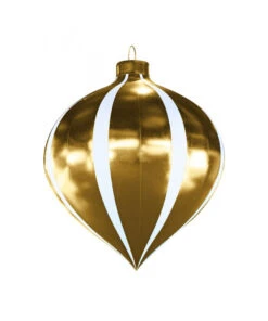 6.6' Giant Striped Onion Ornament Inflatable Decor 8 6.6' Giant Striped Onion Ornament Inflatable Decor -Commercial Christmas Supply GiantHangingInflatableOnionBaubleGold