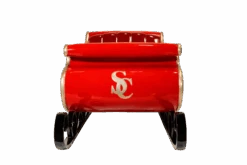 Santa's Sleigh Display Prop 7 Santa's Sleigh Display Prop -Commercial Christmas Supply GiantRedCommercialFiberglassSantaSleighFront