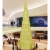 Illuminated Golden Tinsel Christmas Tree