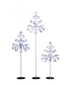 LED Illuminated Snowflake Tree - Set Of 3
