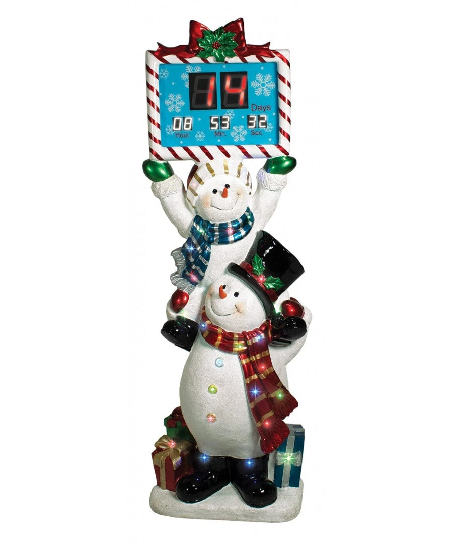 62" Lit Stacked Snowmen Christmas Countdown Prop 1 62" Lit Stacked Snowmen Christmas Countdown Prop