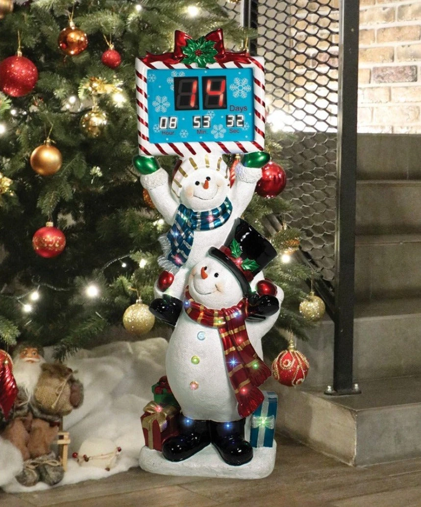 62" Lit Stacked Snowmen Christmas Countdown Prop 2 62" Lit Stacked Snowmen Christmas Countdown Prop - Image 2