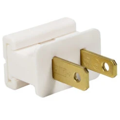 (20) Polarized SPT1 Plugs - Male & Female 17 (20) Polarized SPT1 Plugs - Male & Female -Commercial Christmas Supply Male Zip Plug White