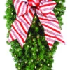 Natural 4' Spray With 18" Candy Cane Bow