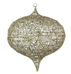Champagne Glitter Ornament Cage - Round & Onion Shape -Commercial Christmas Supply Ornament Cage A copy