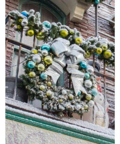 Coastal Decorated Commercial Wreath 5 Coastal Decorated Commercial Wreath -Commercial Christmas Supply OutdoorCoastalThemeChristmasWreath