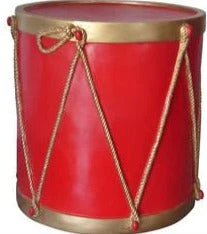 25.5" Red & Metallic Gold Drum Base
