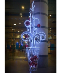 10' St Petersburg White Tree 5 10' St Petersburg White Tree -Commercial Christmas Supply RedandWhiteArtisticOutdoorChristmasTreeAccentDecor