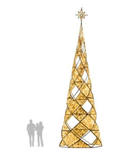 Illuminated Twisted Ribbon Christmas Tree -Commercial Christmas Supply TwistedRibbonGiantChristmasTreeDisplay