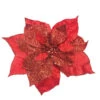 9" Red Velvet Poinsettia Pick (Set Of 6)