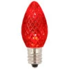 Premium Nickel Plated Non-Corrosive C7 Faceted LED Red Bulb .38w - 25 Pack