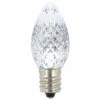 Premium Nickel Plated Non-Corrosive C7 Faceted LED Pure White .38w - 25 Pack