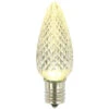 Premium Nickel Plated Non-Corrosive C9 Faceted LED Warm White Bulb .45w - 25 Pack