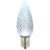 Premium Nickel Plated Non-Corrosive C9 Faceted LED Cool White Bulb .45w - 25 Pack