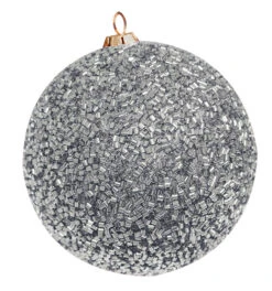 Beaded Commercial Ornaments -Commercial Christmas Supply beaded ornament silver