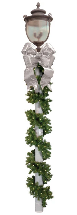 Garland Pole Wrap Kit With (2) 24" Nylon Bows 10 Garland Pole Wrap Kit With (2) 24" Nylon Bows -Commercial Christmas Supply bow accent kit silver 9cec7ada d0d6 4419 9ae8 6689a54b96c5