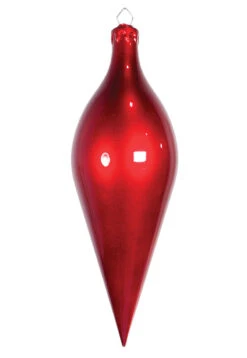 Commercial Candy Apple Finial Ornament (Set Of 4) 2 Sizes -Commercial Christmas Supply candy apple finial red