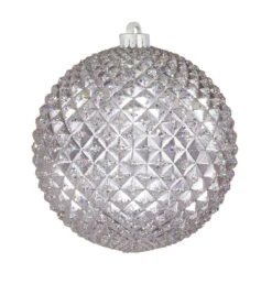 Commercial Durian Glitter Ornaments - 3 Sizes -Commercial Christmas Supply durian silver
