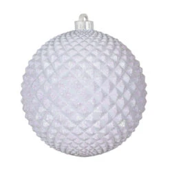 Commercial Durian Glitter Ornaments - 3 Sizes -Commercial Christmas Supply durian white